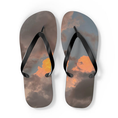 Sunset Clouds Flip Flops — Beachy Sky Print Sandals