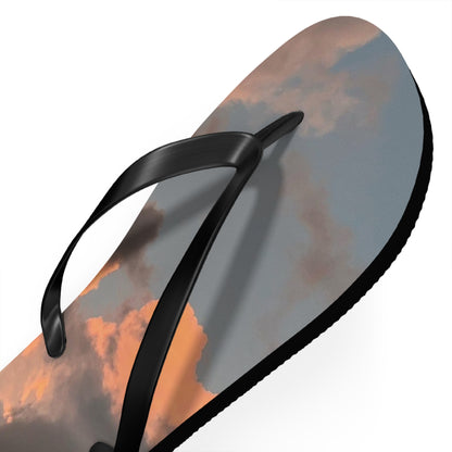 Sunset Clouds Flip Flops — Beachy Sky Print Sandals