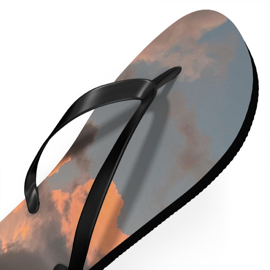 Sunset Clouds Flip Flops — Beachy Sky Print Sandals