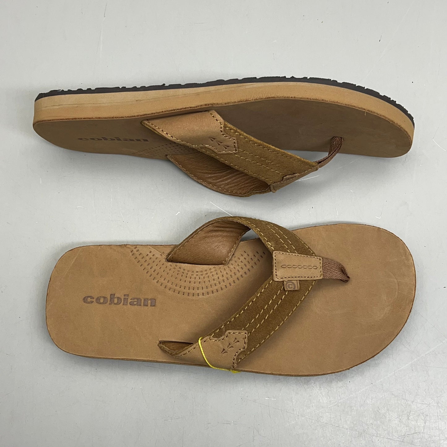COBIAN Lazo Premium Leather Sandals Men's Sz 10 EU 43 Tan LZO-24-230-10