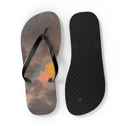Sunset Clouds Flip Flops — Beachy Sky Print Sandals